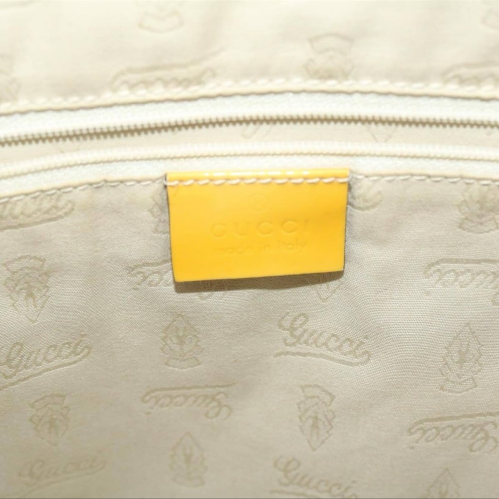 GUCCI GG Canvas Sherry Line Tote Bag Canvas Beige Yellow Khaki 211971 - Picture 12 of 16